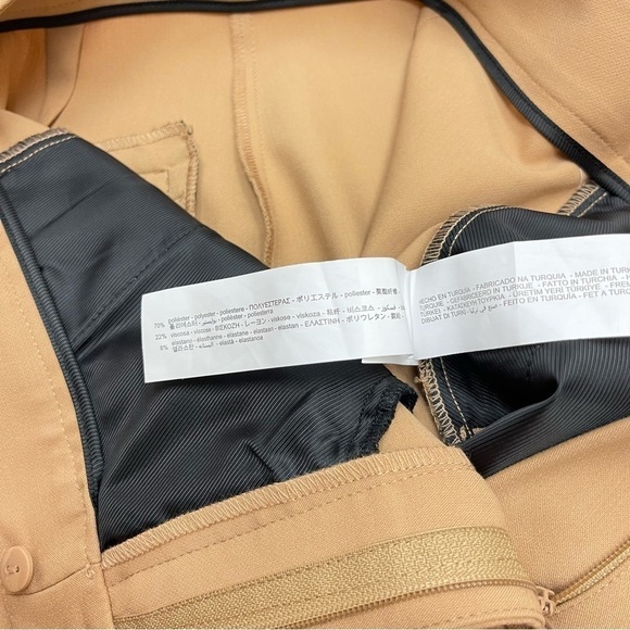 ZARA tailored trousers size XS US camel tan high rise 9006/221/704/XS - Picture 8 of 15